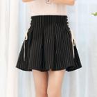 Pleated Pinstripe Mini Skirt