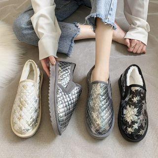 Print Quilted Platform Ankle Snow Boots