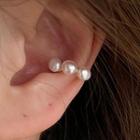 Freshwater Pearl Cuff Earring 1 Pc - Gold & White - One Size