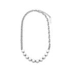 Faux Pearl Stainless Steel Necklace Necklace - Silver - 45cm