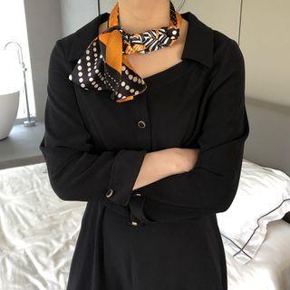 Printed Silk Narrow Scarf Tangerine - 150x15cm - J510