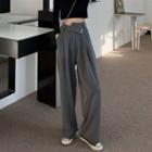 Asymmetrical Waist Wide Leg Dress Pants