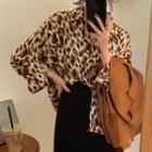 Chiffon Leopard Print Long-sleeve Shirt