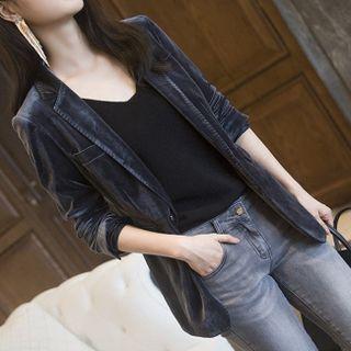 Velvet One-button Blazer