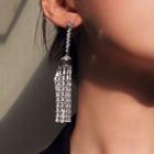 Cz Fringed Earring 1 Pair - Silver - One Size
