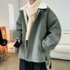 Plain Faux Shearling Coat