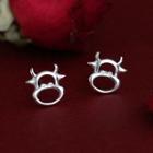 Cow Sterling Silver Earring 1 Pair - Silver - One Size