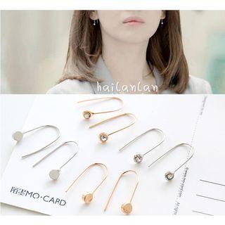 Rhinestone U Shaped Earrings
