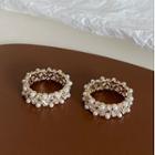 Faux Pearl Rhinestone Ring 1 Piece - Ring - One Size