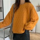 Long-sleeve Plain Argyle Sweatshirt
