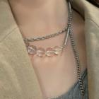 Bead Necklace 2473a - Necklace - Bead - Silver - One Size