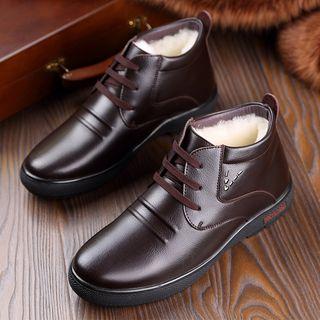 Faux-fur Lace-up Dress Shoes