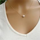 Faux Pearl Necklace C0018 - Gold - One Size