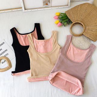 Fleece-lined Ribbed Tank Top