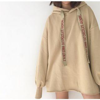 Lettering Drawcord Hoodie