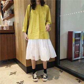 Plain Blouse Yellow - One Size