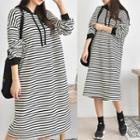 Hooded Stripe Pullover Dress
