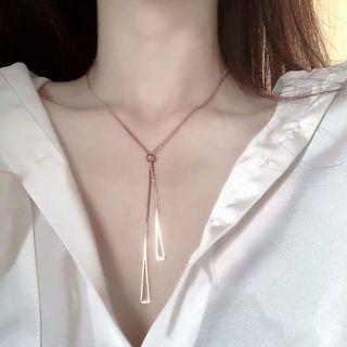 Alloy Triangle Pendant Necklace T161 - Necklace - Tassel - Triangle - One Size