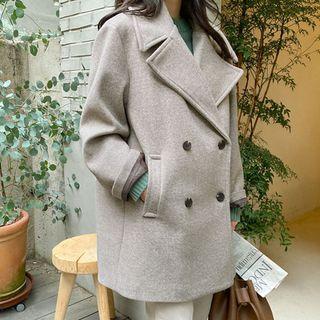 Double-breasted Woolen Pea Coat