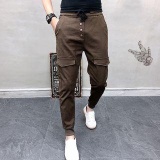 Buttoned Cargo Jogger Pants