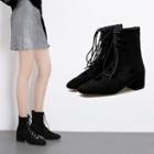 Chucky Heel Lace Up Ankle Boots