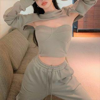 Plain Tube Top / Shrug / Sweatpants