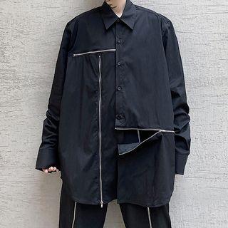 Zip-detail Oversize Shirt
