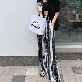 Printed Mini A-line Skirt / Wide-leg Pants