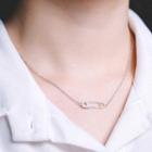 925 Sterling Silver Safety Pin Pendant Necklace Chain - One Size