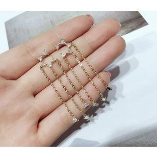 Rhinestone Triangle Drop Earring