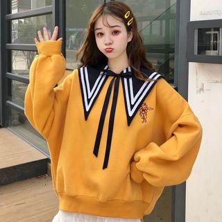 Tie Neck Collared Pullover