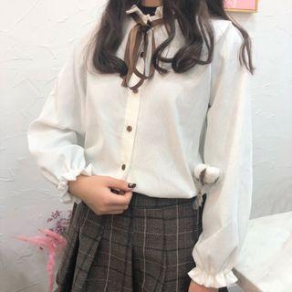 Puff-sleeve Bow Blouse