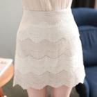 Inset Shorts Two-tone Lace Skirt