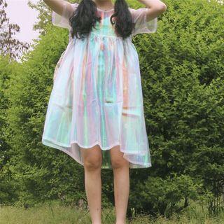 Sheer Short-sleeve Minidress