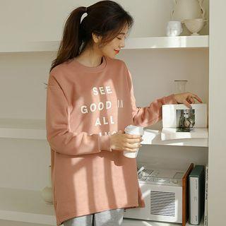 Letter Fleece-lined T-shirt