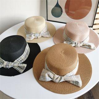Plaid Bow Sun Hat
