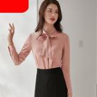 Tie-neck Blouse / A-line Skirt / Dress Pants / Set