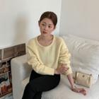 Raglan-sleeve Pastel Sweater