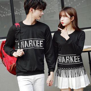 Couple Matching Letter Fringed Sweatshirt