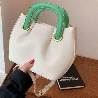 Faux Leather Mini Crossbody Bucket Bag