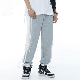 Lettering Two Tone Sweatpants