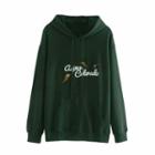 Lettering Bird Embroidered Hoodie