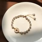 Faux Pearl Star Bracelet Gold & White - One Size