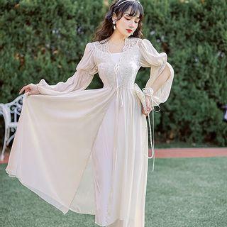 Long-sleeve Lace A-line Sundress