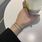 Set Of 2 : Alloy Bracelet (assorted Designs) 2pc - Silver - One Size