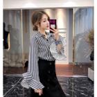 Striped Ruffle Cuff Shirt