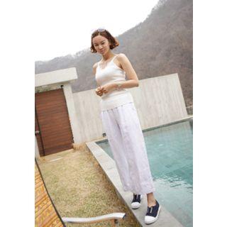 Lace-trim Rib-knit Camisole Top