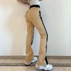 High-waist Two-tone Straight Leg Jeans