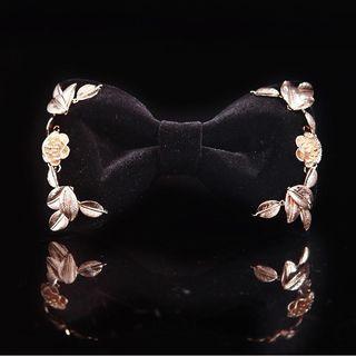 Metal Leaf Embellished Bow Tie