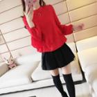 Mock Neck Chiffon Top